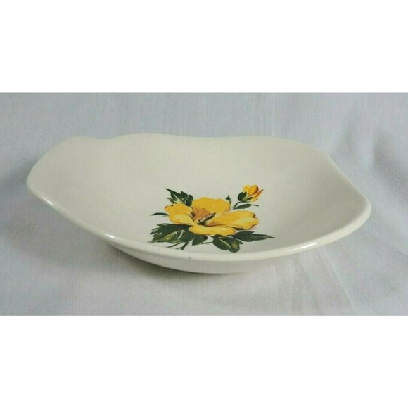 Vintage Yellow Hibiscus Lugged Soup Cereal Bowl By Harmony House China - Picture 3 of 6